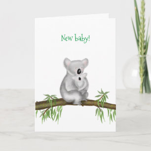 Cute koala and joey new baby card