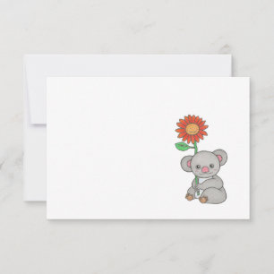 Cute Koala Any Occasion Simple Flat Note Card
