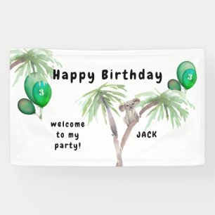 Cute Koala Australian Birthday Party  Banner