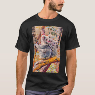 Cute Koala Australian Oil Painting Marsupial Koala T-Shirt