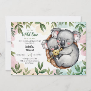 Cute Koala Baby And Koala Mum Baby Shower Invitation