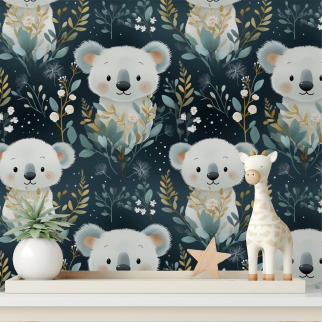 Cute Koala Baby Animal Kids Nursery Pattern Wallpaper (Creator Uploaded)