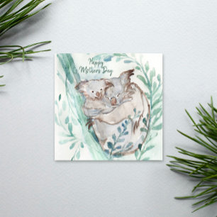 Cute Koala Baby Hug Watercolor Animal Mother's Day