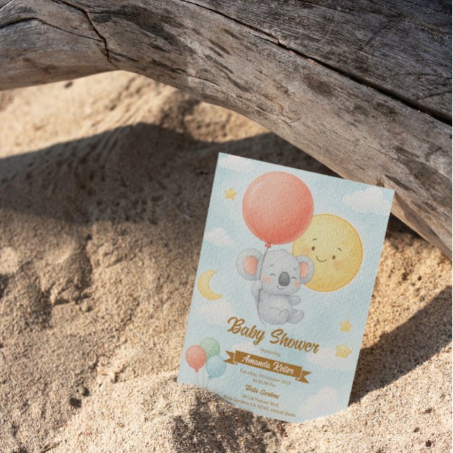 Cute Koala Baby Shower Invitation (Creator Uploaded)