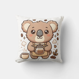 Cute Koala Barista Decorative Pillow