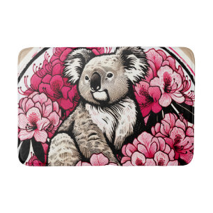 Cute Koala Bear Artwork Fun Koalas art             Bath Mat
