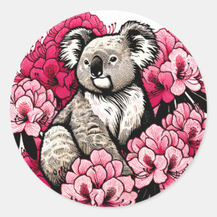Cute Koala Bear Artwork Fun Koalas art             Classic Round Sticker
