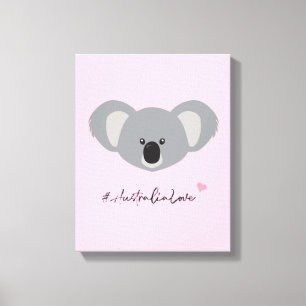 Cute Koala Bear Australia Love pink Canvas Print