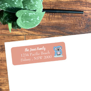 Cute Koala Bear Baby Shower Return Address Label