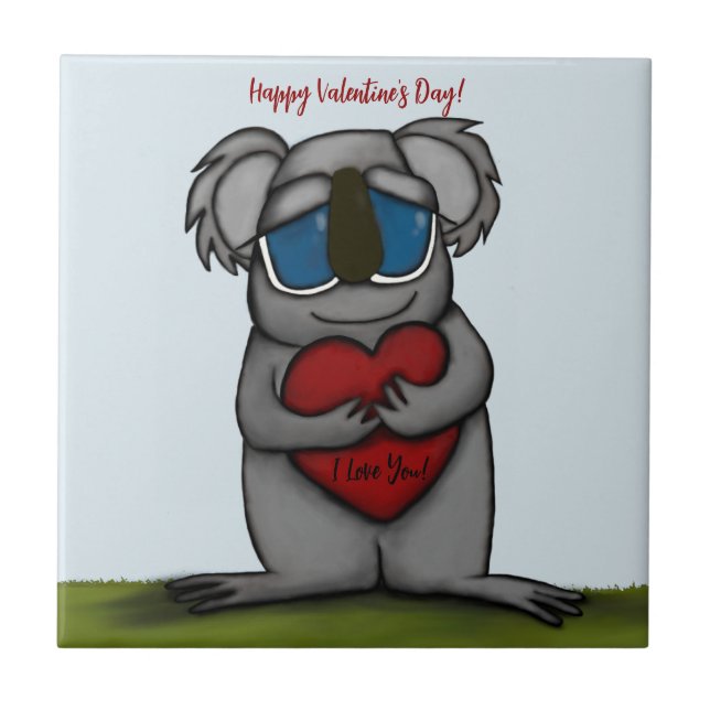 Cute Koala Bear Ceramic Tile (Front)
