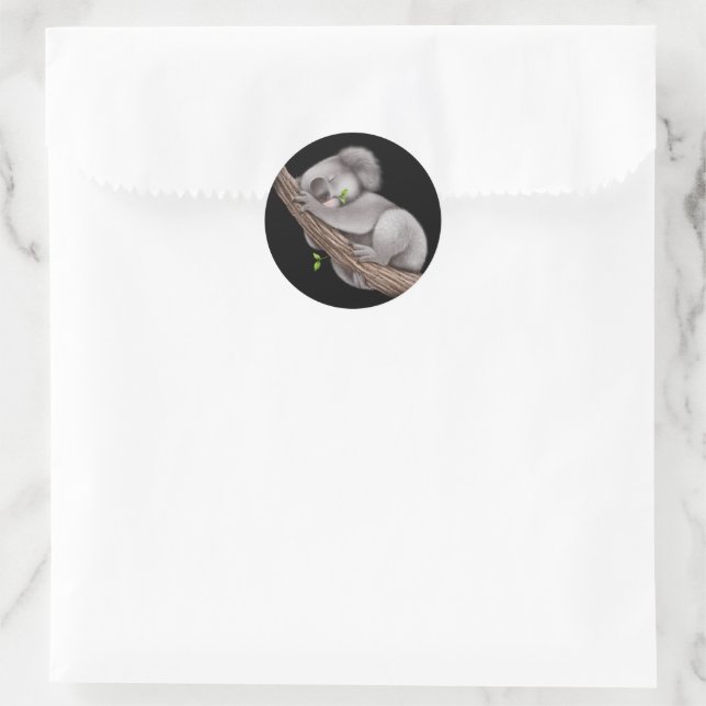 Cute Koala Bear Classic Round Sticker (Bag)