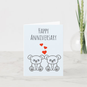 Cute Koala Bear Couple-Happy Anniversary Card