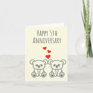 Cute Koala Bear Couple-Happy Anniversary Card