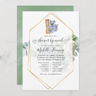 Cute Koala Bear Eucalyptus Baby Shower by Mail Invitation