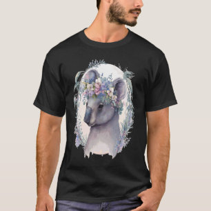 Cute Koala Bear Flower Crown Floral Koala T-Shirt