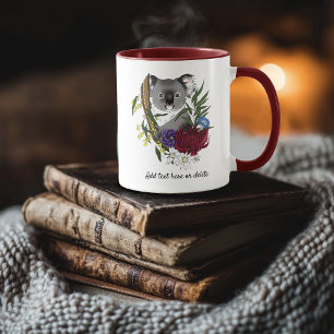 Cute Koala Bear Green Australian Wildlife Floral Mug