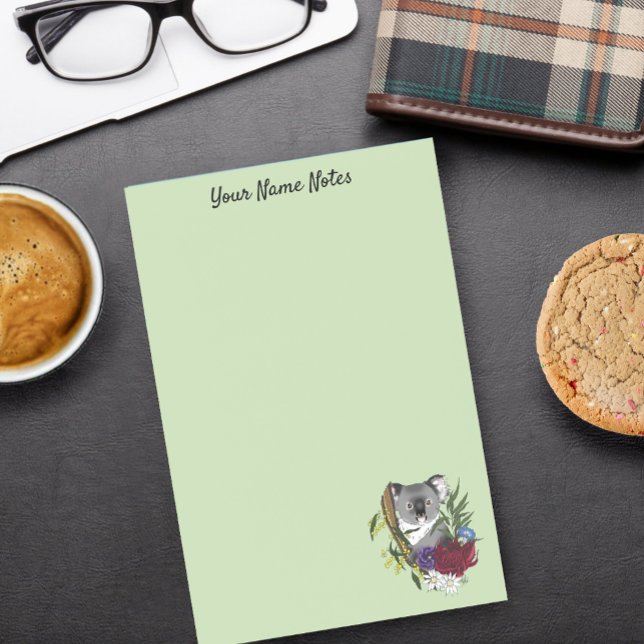 Cute Koala Bear Green Australian Wildlife Floral Post-it Notes (Creator Uploaded)