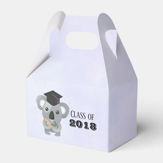 Cute Koala Bear in Graduation Cap Class of Favour Box (Front Side)