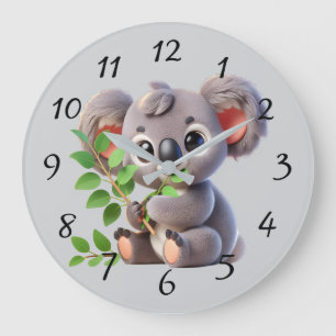 Cute Koala Bear Large Clock