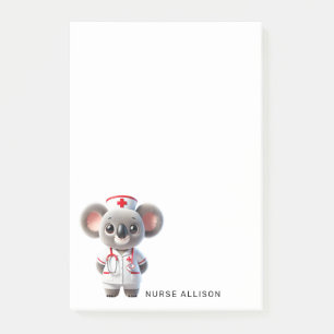 Cute Koala Bear Nurse Personalised 4x6 Post-it Notes