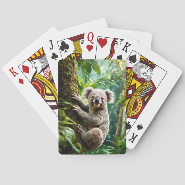 Cute Koala Bear on tree Playing Cards (Back)