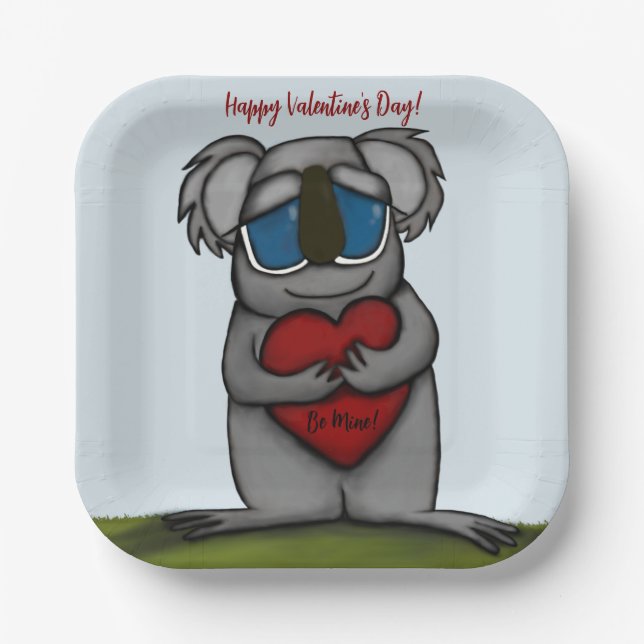 Cute Koala Bear Paper Plate (Front)