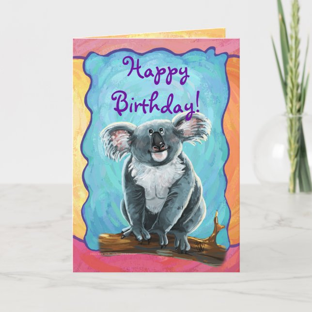 Cute Koala Bear Party Center Card (Front)