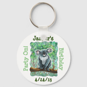 Cute Koala Bear Party Center Key Ring
