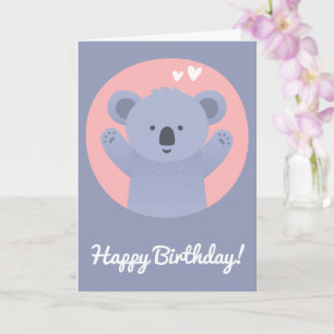 Cute Koala Bear - Personalised Kids Birthday Card