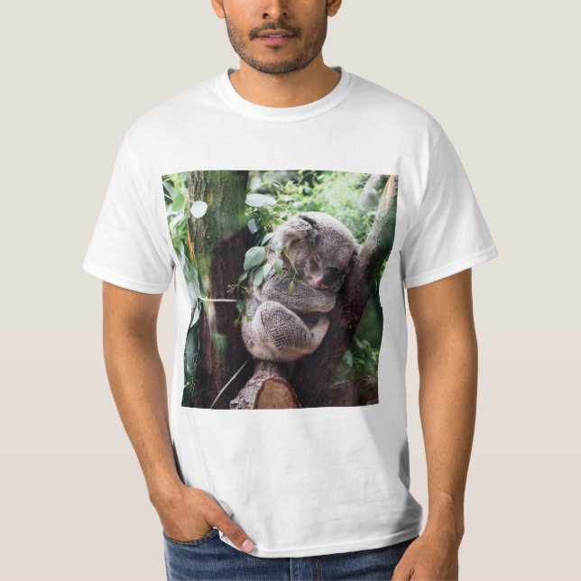 Cute Koala Bear relaxing in a Tree T-Shirt (Front)