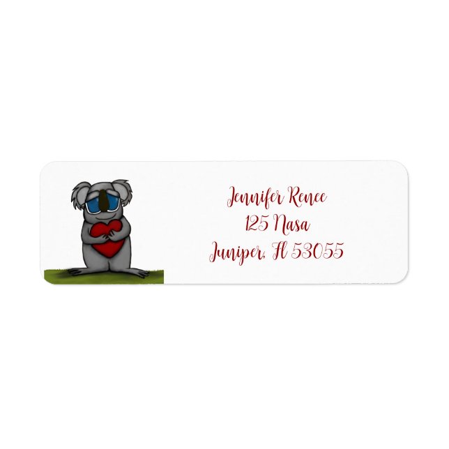 Cute Koala Bear Return Address Label (Front)