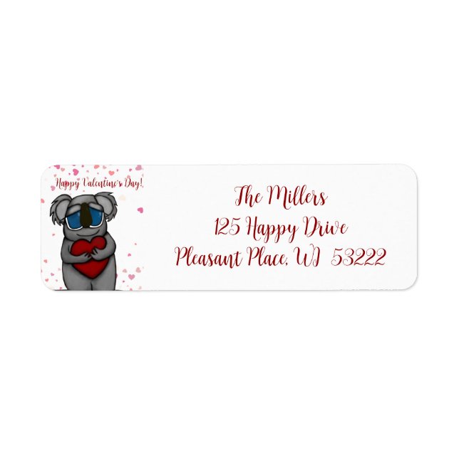 Cute Koala Bear Return Address Label (Front)