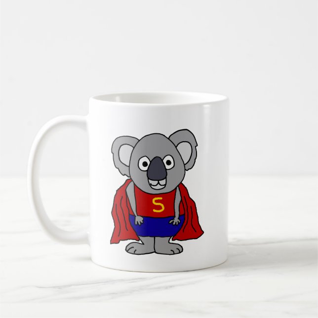 Cute Koala Bear Superhero Coffee Mug (Left)