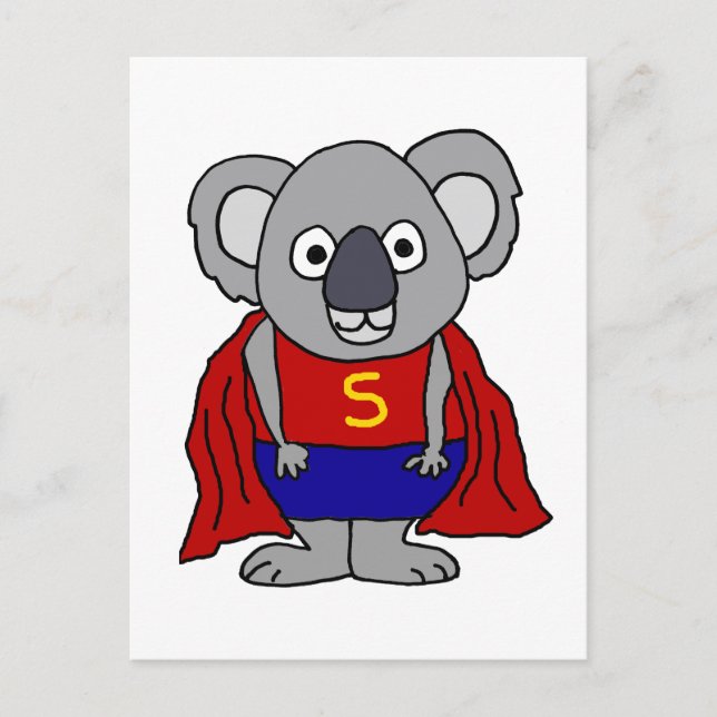 Cute Koala Bear Superhero Postcard (Front)
