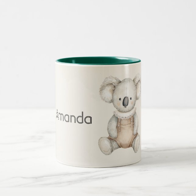 Cute Koala Bear Two-Tone Coffee Mug (Center)