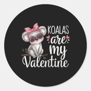 Cute Koala Bear Valentine Design Koalas Are My Val Classic Round Sticker