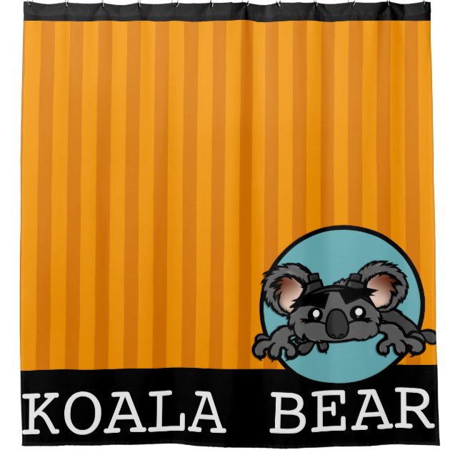 CUTE KOALA BEAR WITH STRIPE SHOWER CURTAIN (Front)