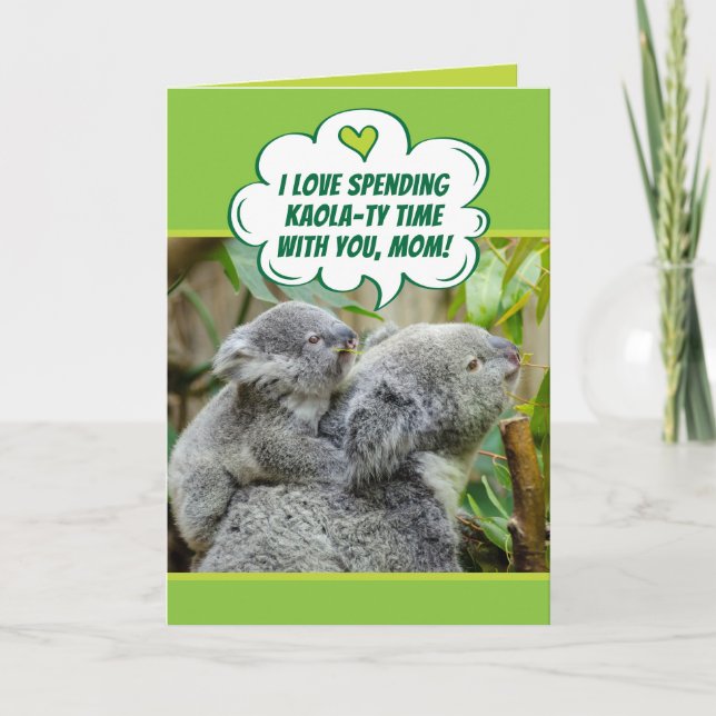 Cute Koala Bears Spending Quality Time Together Card (Front)