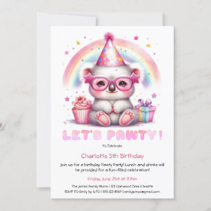 Cute Koala Birthday Party Invitation – Let’s Celeb