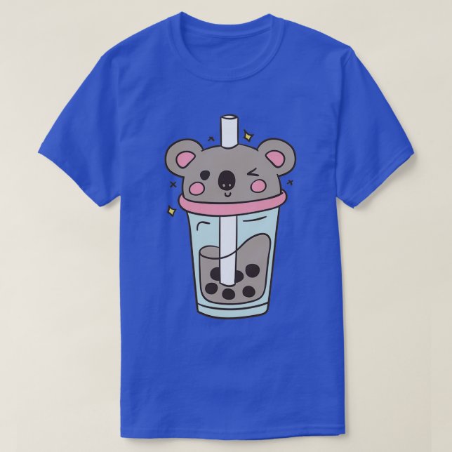 Cute Koala Boba Tea Lover T-Shirt (Design Front)