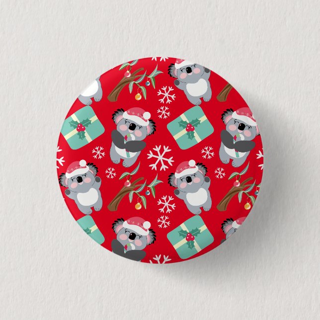 Cute Koala Christmas 3 Cm Round Badge (Front)
