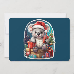 Cute Koala Christmas Celebration Holiday Card