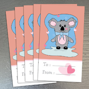 Cute Koala Classroom Valentine's Day Folded Cards