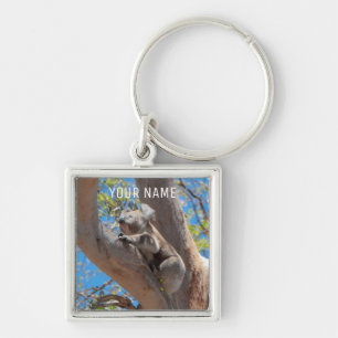 Cute Koala Climbing in a Tree Australia Key Ring
