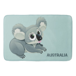 Cute Koala custom text bath mats
