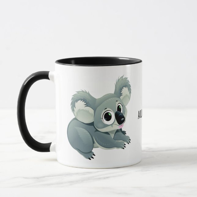 Cute Koala custom text mugs (Left)