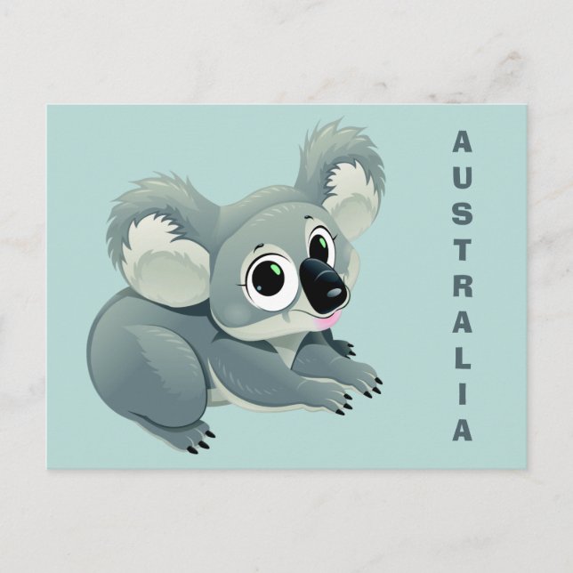 Cute Koala custom text postcard (Front)