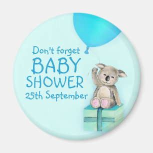 Cute koala don't forget boy baby shower magnet
