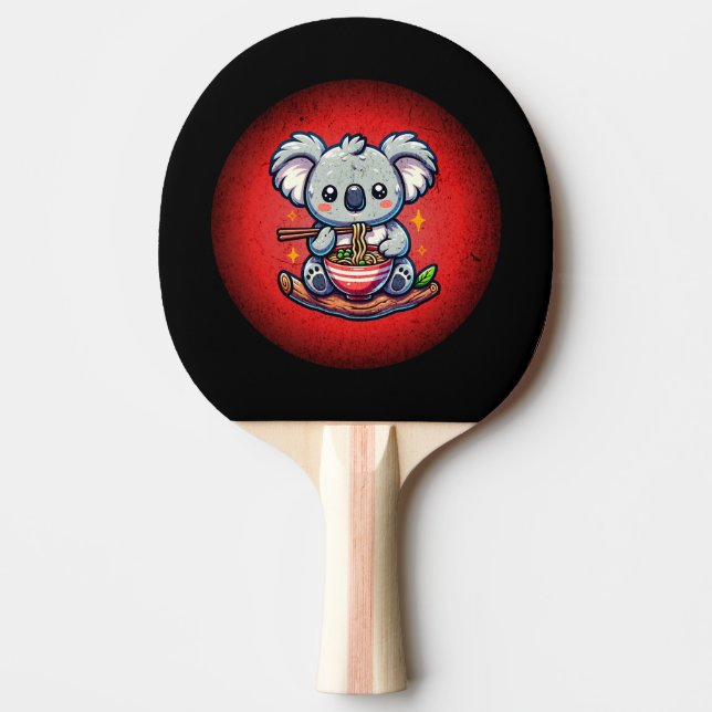Cute Koala eating Ramen Ping Pong Paddle (Front)