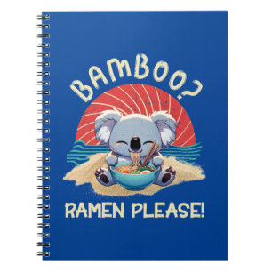 Cute Koala eating Ramen Vintage Sunshine Notebook